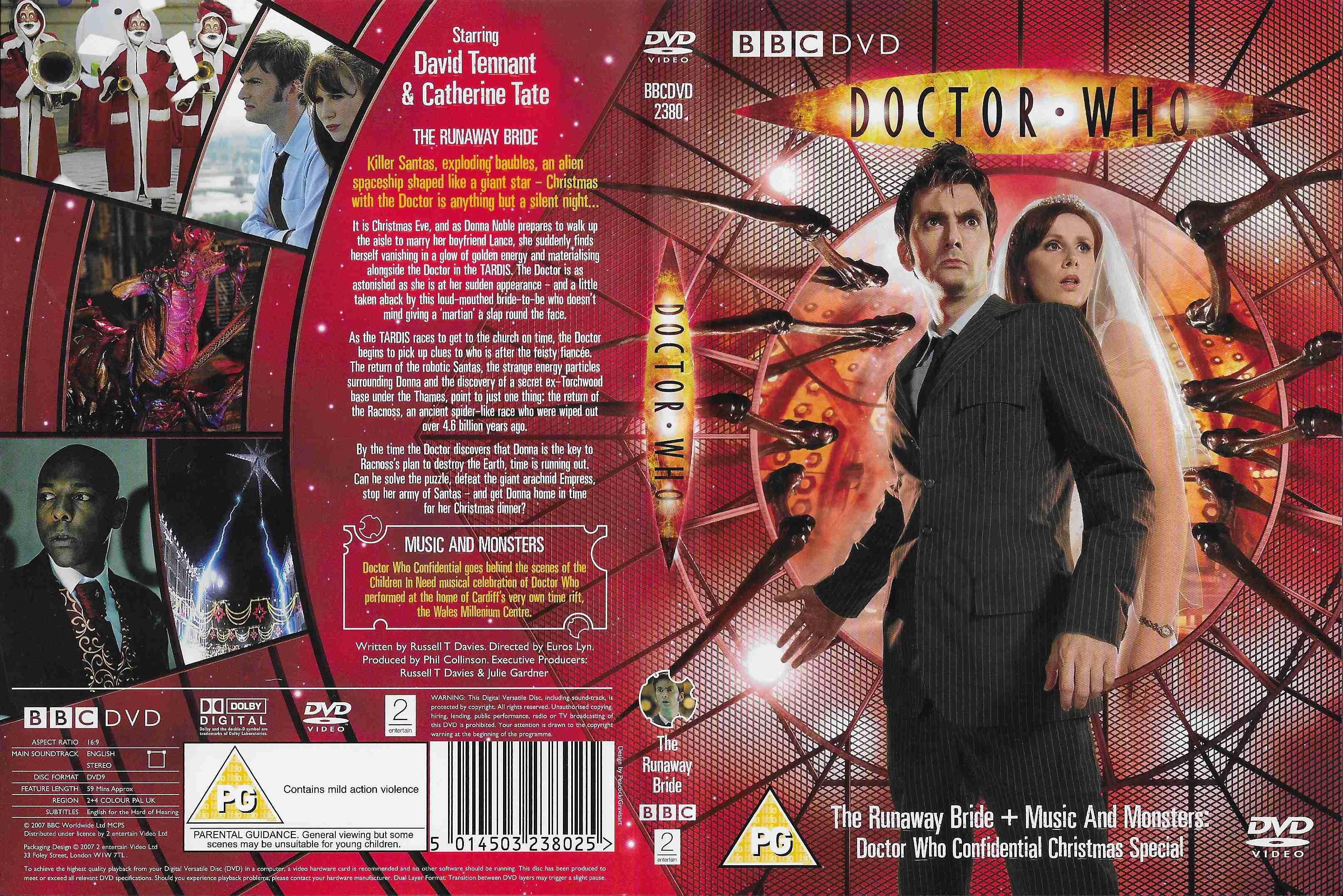 Picture of BBCDVD 2380 Doctor Who - Series 2, the runaway bride by artist Russell T Davies from the BBC records and Tapes library
